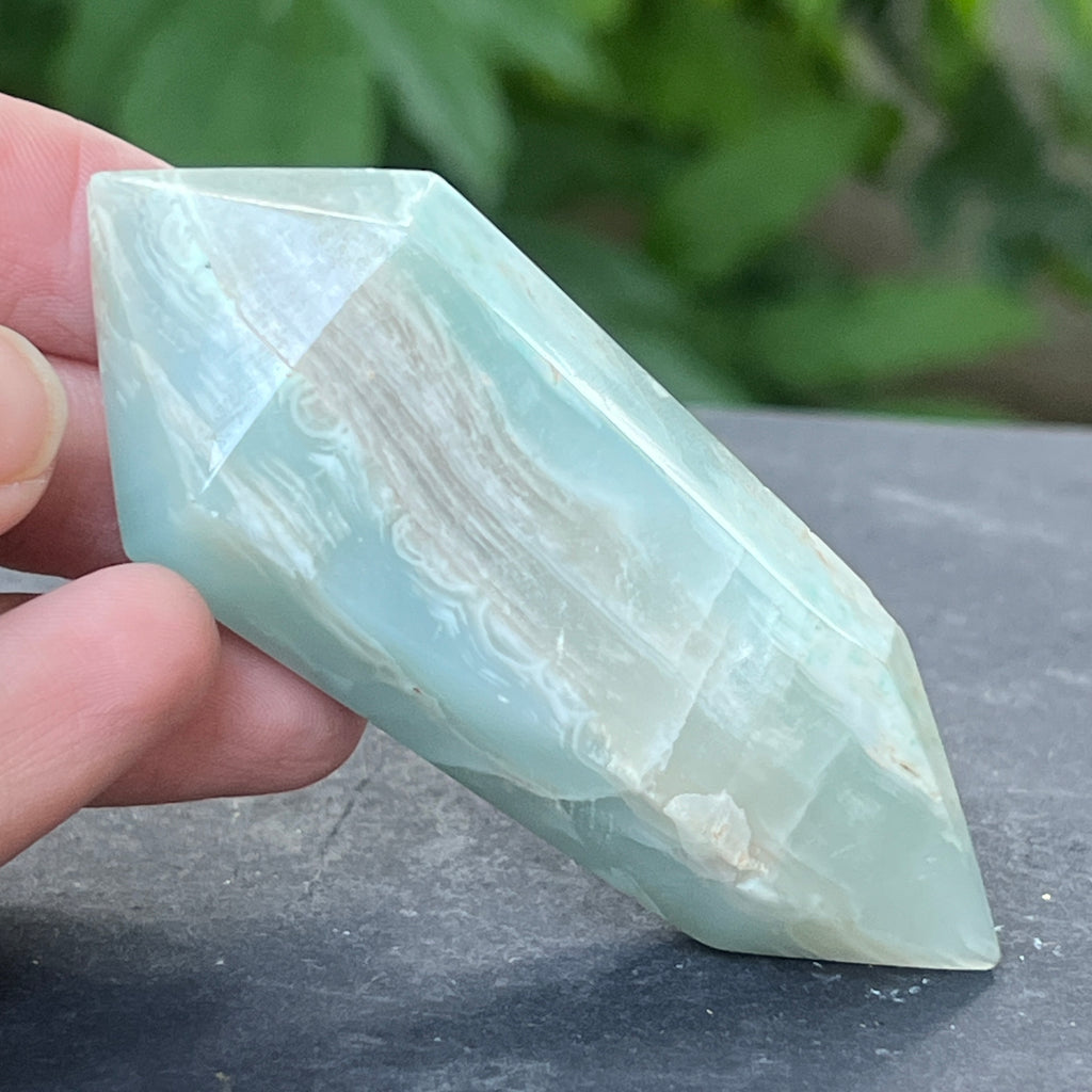 Dublu varf aragonit albastru | Model 4, pietre semipretioase - druzy.ro 3 