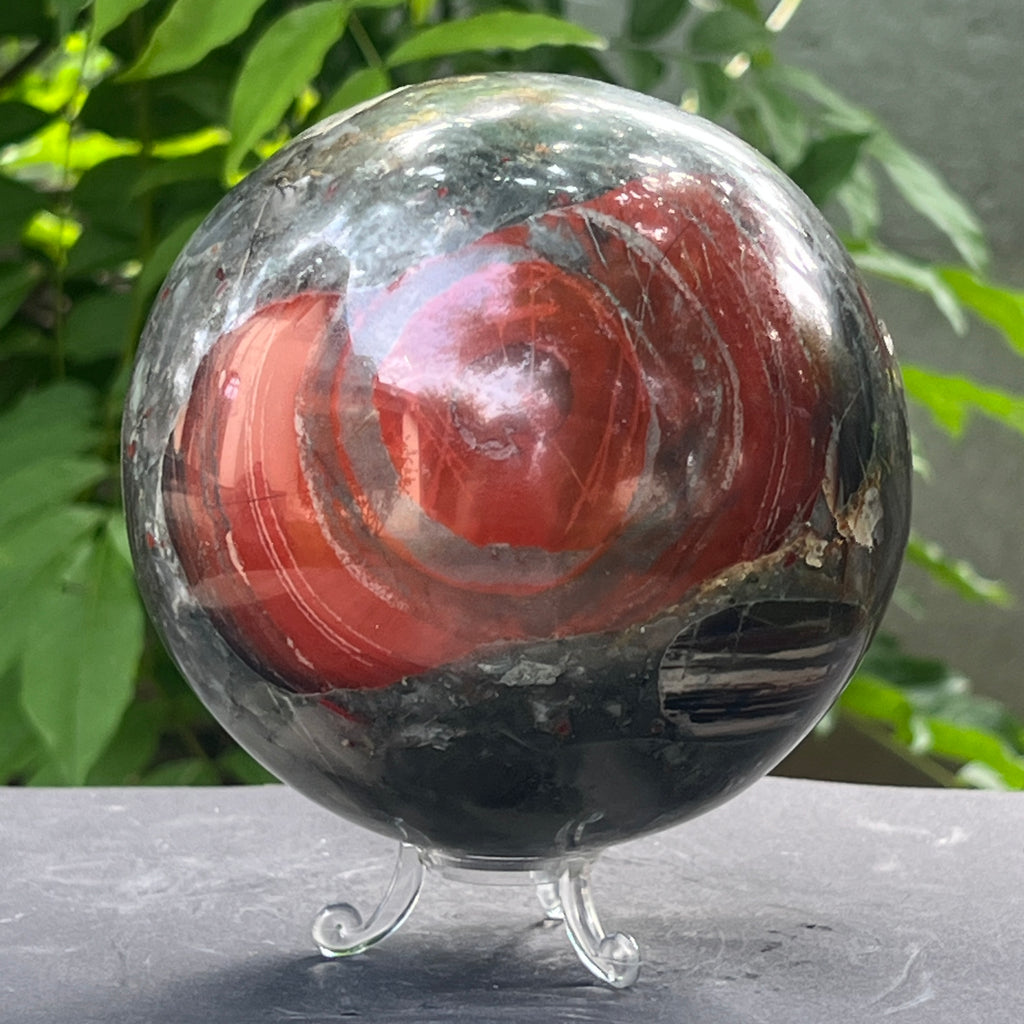 Sfera seftonit piatra sangelui | Model XL2, pietre semipretioase - druzy.ro 5 