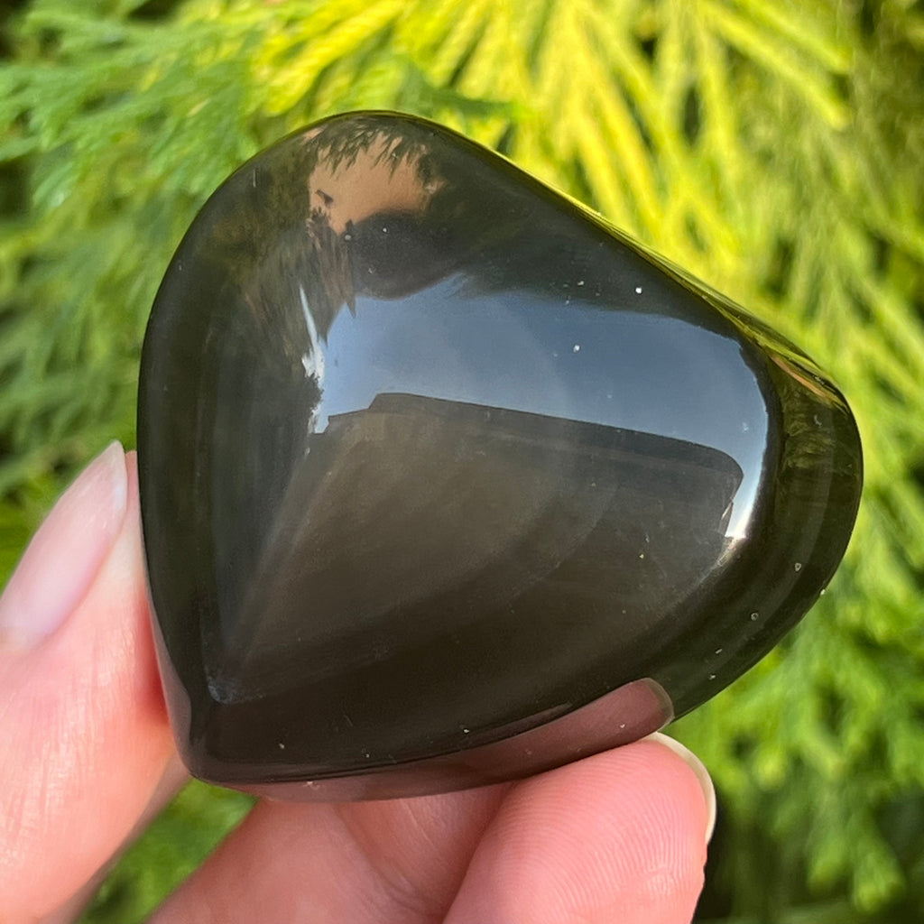 Obsidian curcubeu inima model 8, pietre semipretioase - druzy.ro 1 