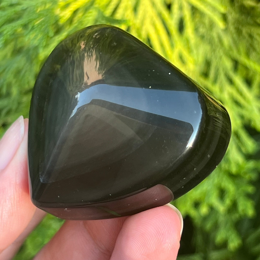 Obsidian curcubeu inima model 8, pietre semipretioase - druzy.ro 3 