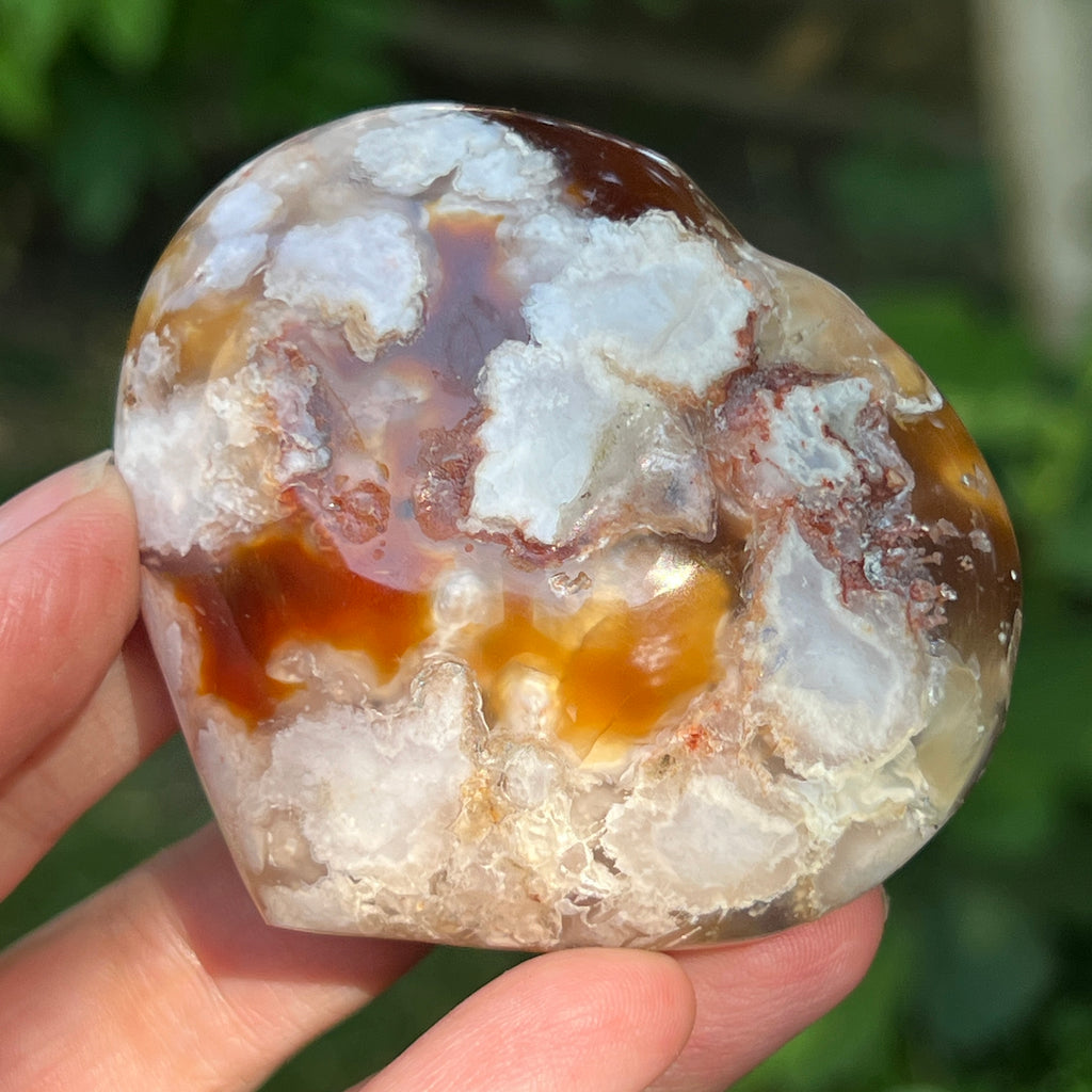 Inima agat coral floare | Model 3, pietre semipretioase - druzy.ro 1 