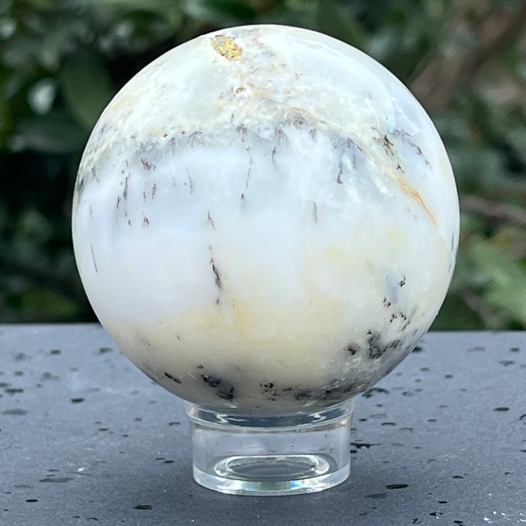 Sfera opal alb dendritic model 1, pietre semipretioase - druzy.ro 2 