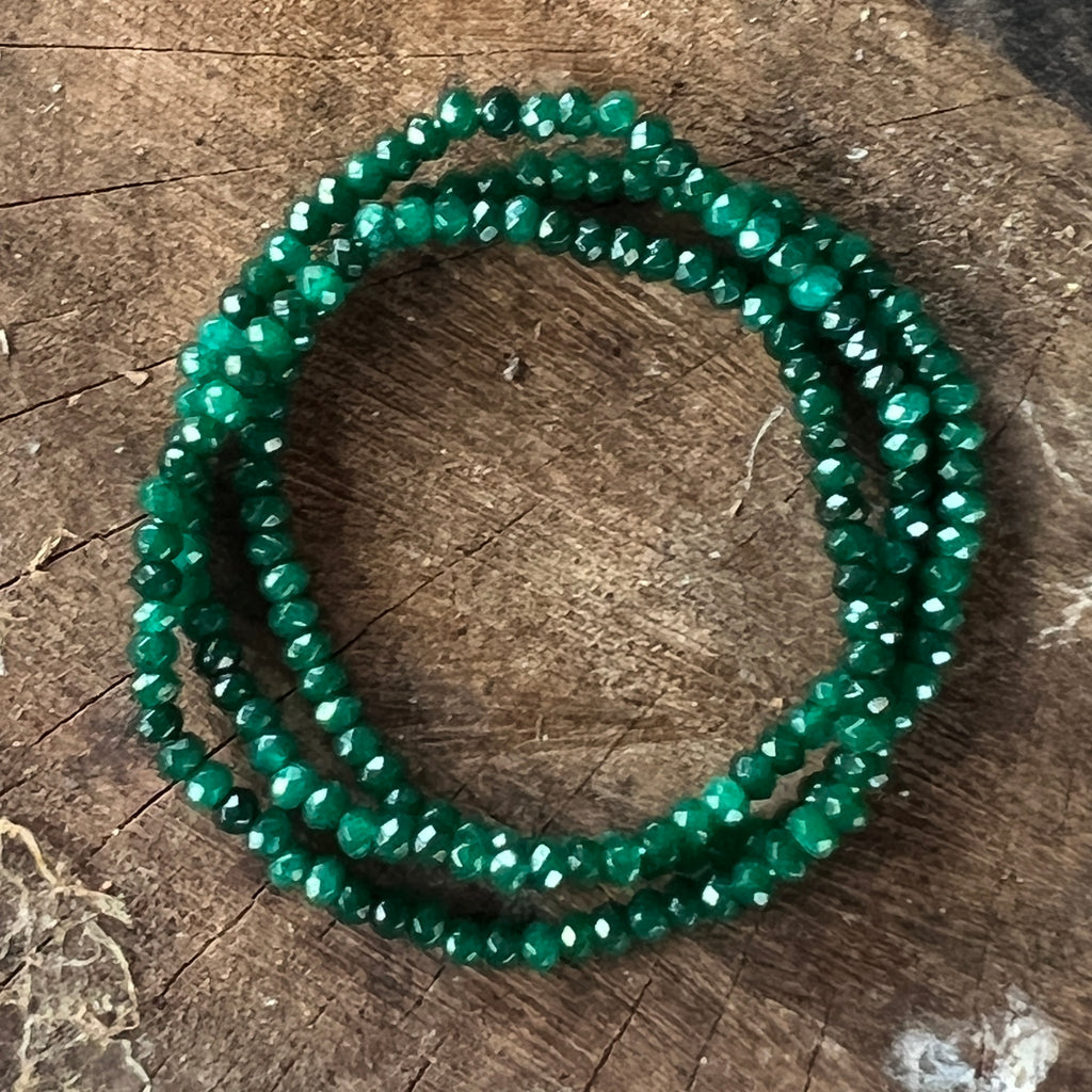 Bratara fatetata agat verde 4 mm, pietre semipretioase - druzy.ro 4 