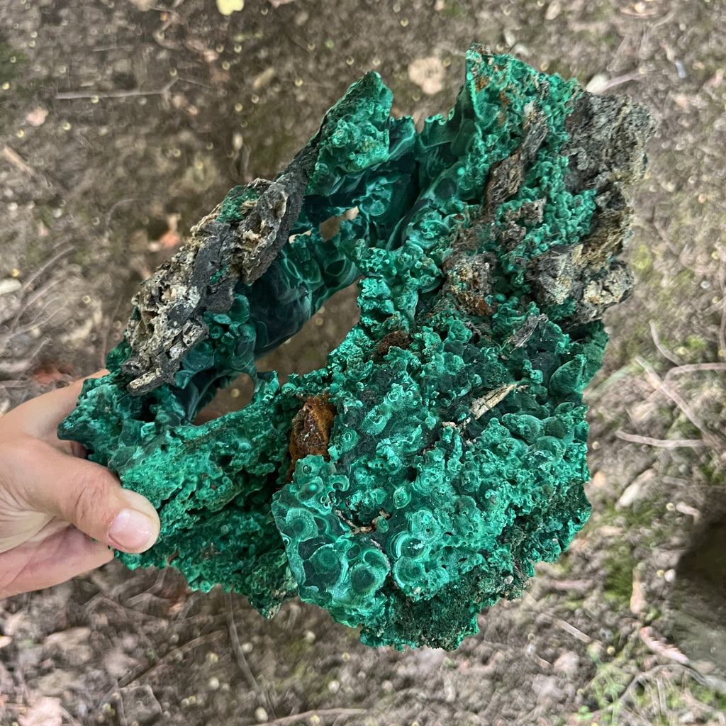 Malachit matasos piatra bruta | Model XXL 2, pietre semipretioase - druzy.ro 8 