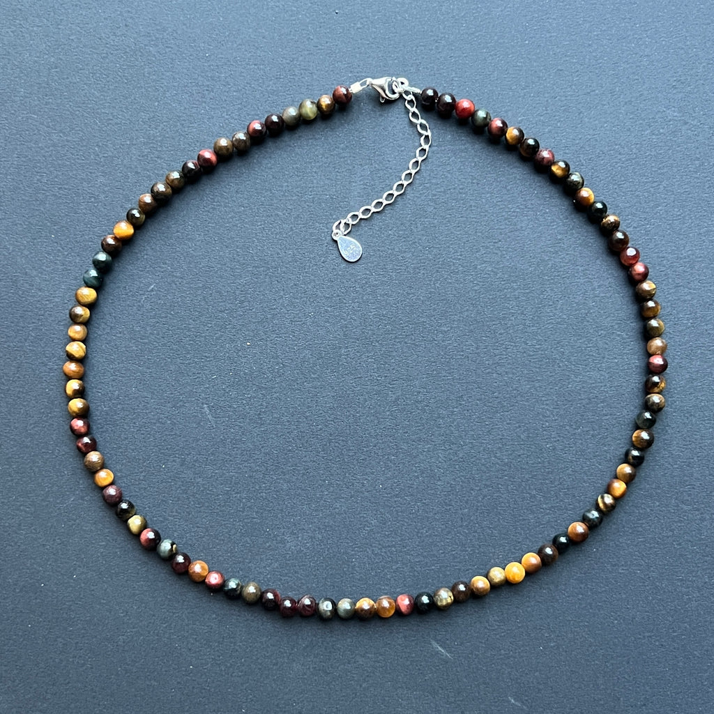 Colier ochi de tigru colorat Ancient Power #112, pietre semipretioase - druzy.ro 2 