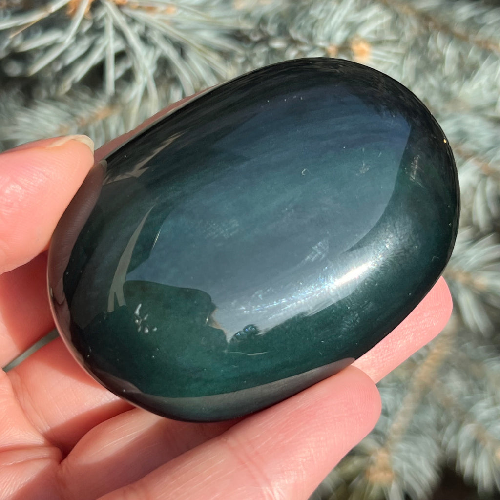 Obsidian curcubeu palmstone model 6, druzy.ro, cristale 6