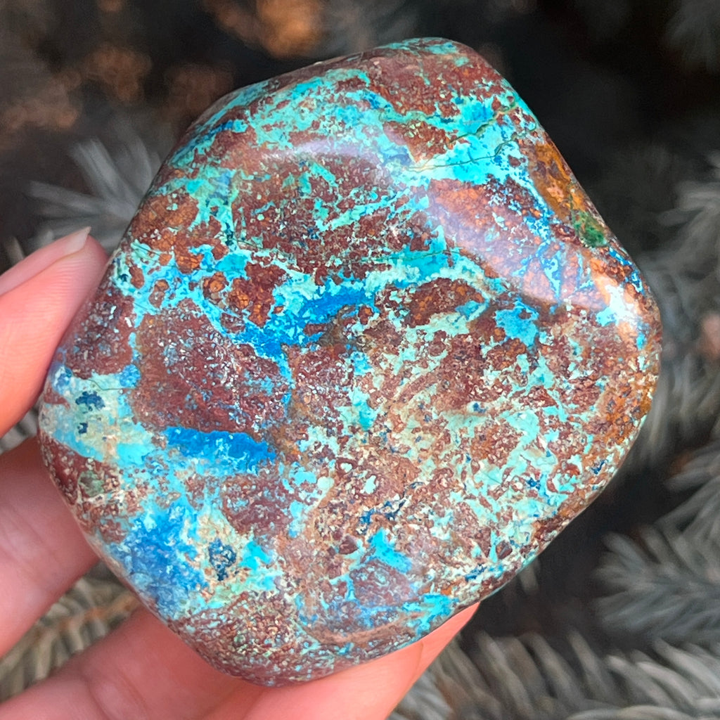 Shattuckite forma libera/palmstone m13, pietre semipretioase - druzy.ro 1 