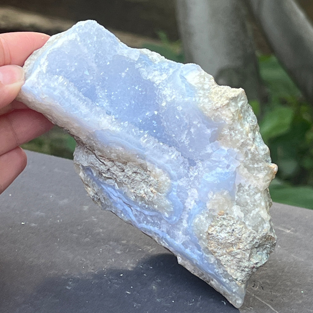 Calcedonie albastra / blue lace/ agat albastru piatra bruta m5, pietre semipretioase - druzy.ro 1 
