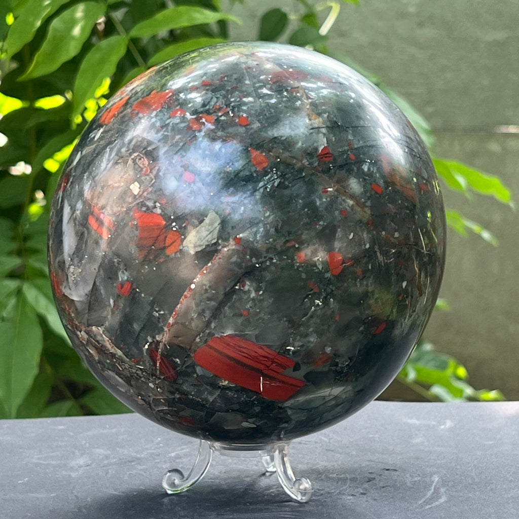 Sfera seftonit piatra sangelui | Model XL1, pietre semipretioase - druzy.ro 5 