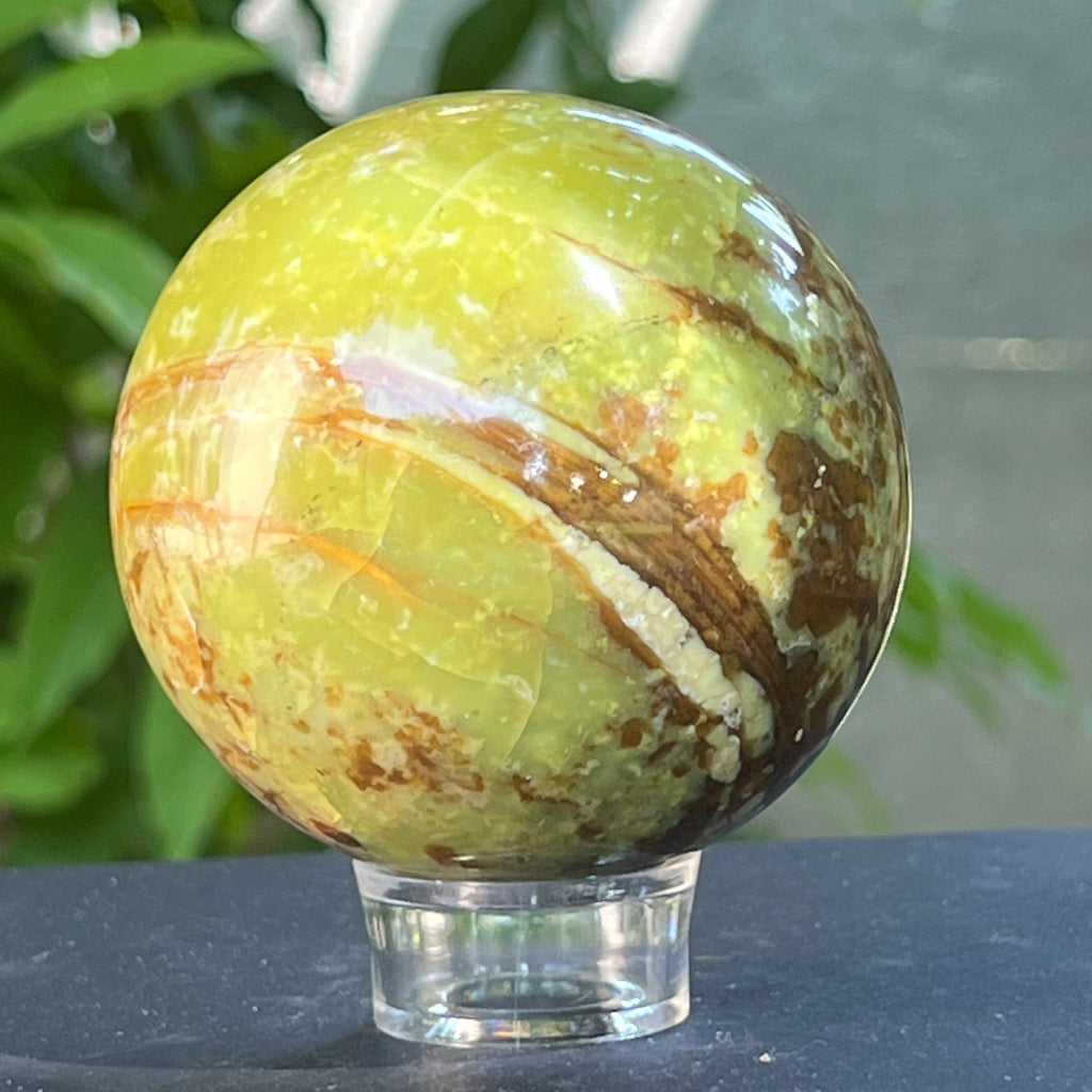 Sfera Opal verde model 5, pietre semipretioase - druzy.ro 5 