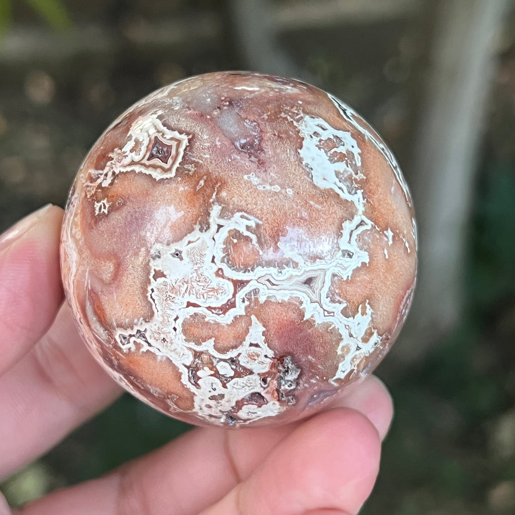 Sfera agat Crazy Lace | Model 9, pietre semipretioase - druzy.ro 4 