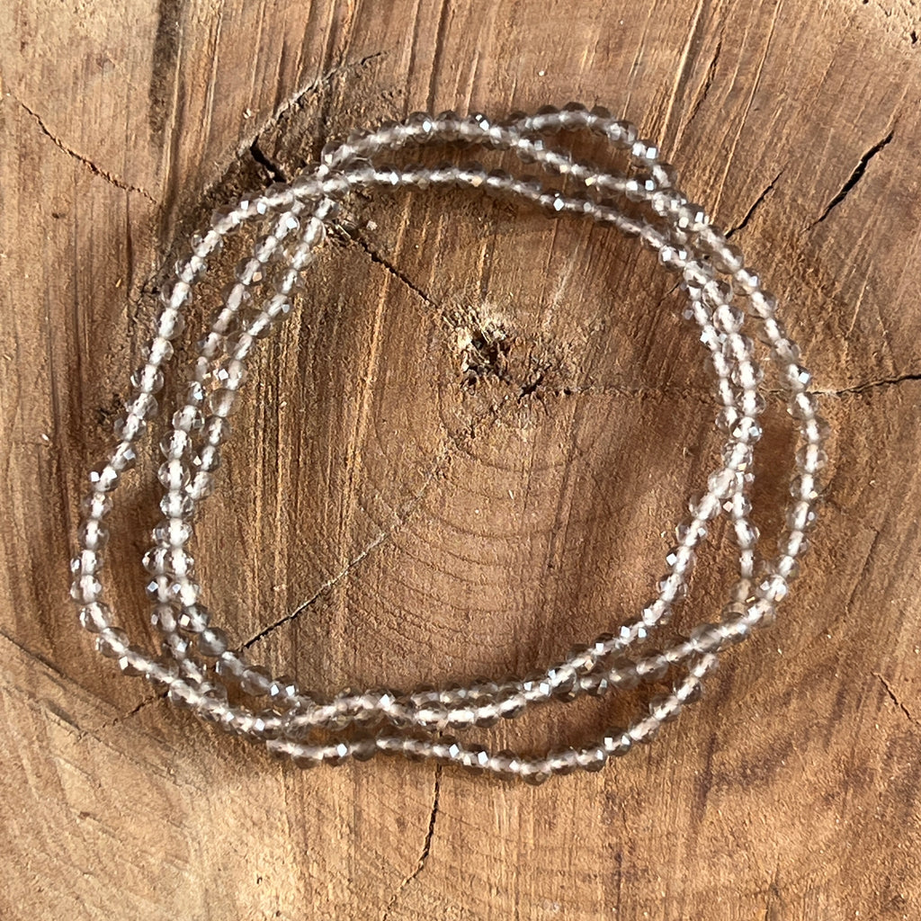 Bratara fatetata cuart fumuriu 3 mm, pietre semipretioase - druzy.ro 2 