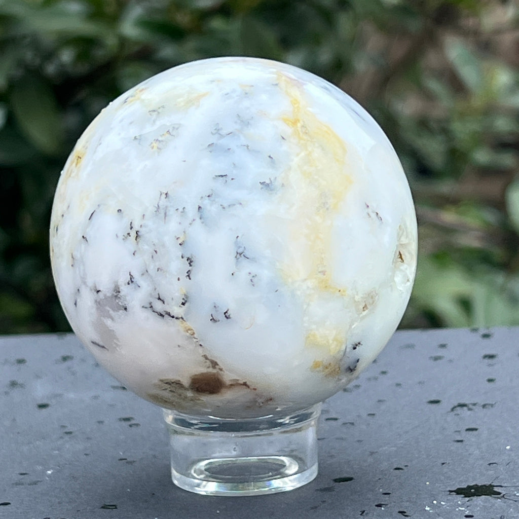 Sfera opal alb dendritic model 2, pietre semipretioase - druzy.ro 5 