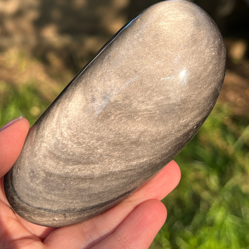 Obsidian argintiu palmstone model 14, pietre semipretioase - druzy.ro 4 