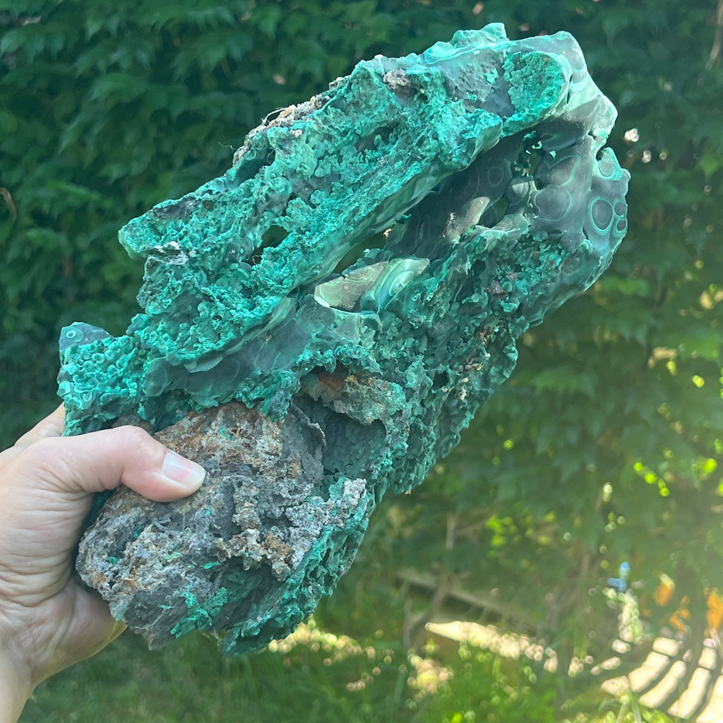 Malachit matasos piatra bruta | Model XXL 2, pietre semipretioase - druzy.ro 5 