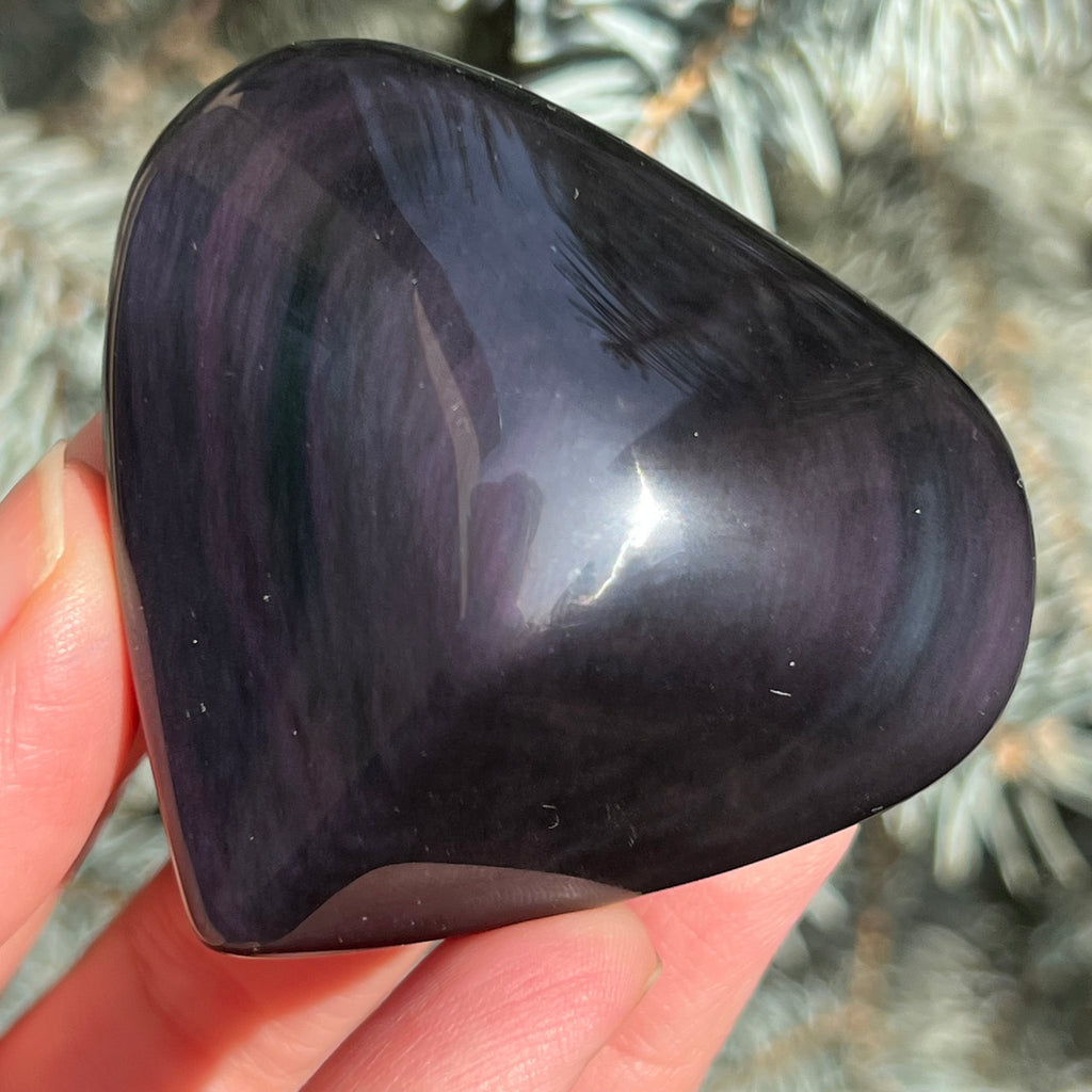 Obsidian curcubeu inima model 2, druzy.ro, cristale 2