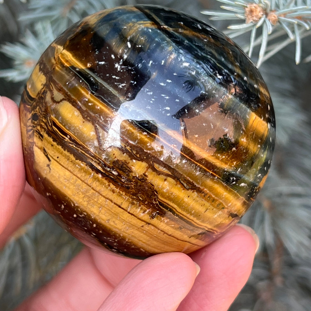 Ochi de tigru sfera model 4, druzy.ro, cristale 5