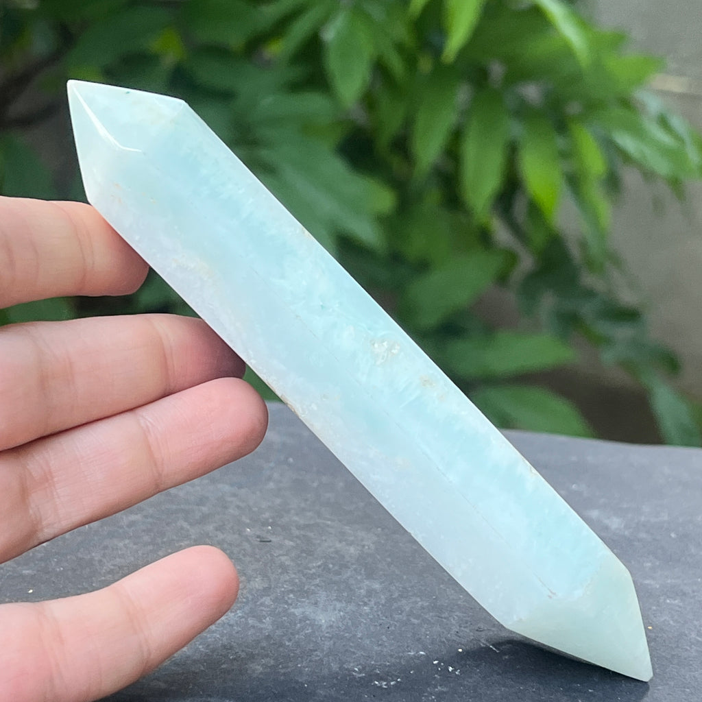 Dublu varf aragonit albastru | Model 2, pietre semipretioase - druzy.ro 2 