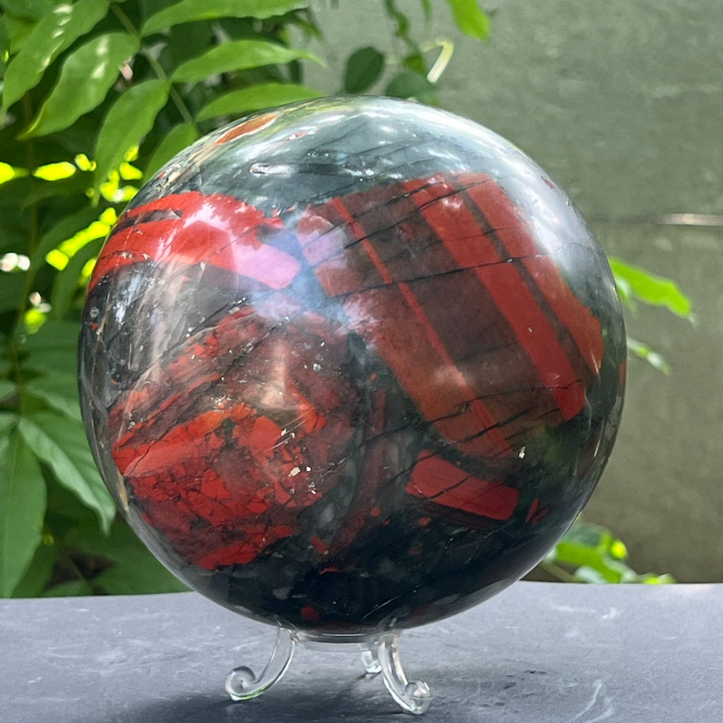 Sfera seftonit piatra sangelui | Model XL1, pietre semipretioase - druzy.ro 6 