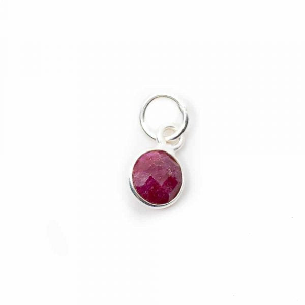 Pandantiv mini rubin argint 0.6 cm, piatra lunii iulie, birthstone, druzy.ro, cristale 2