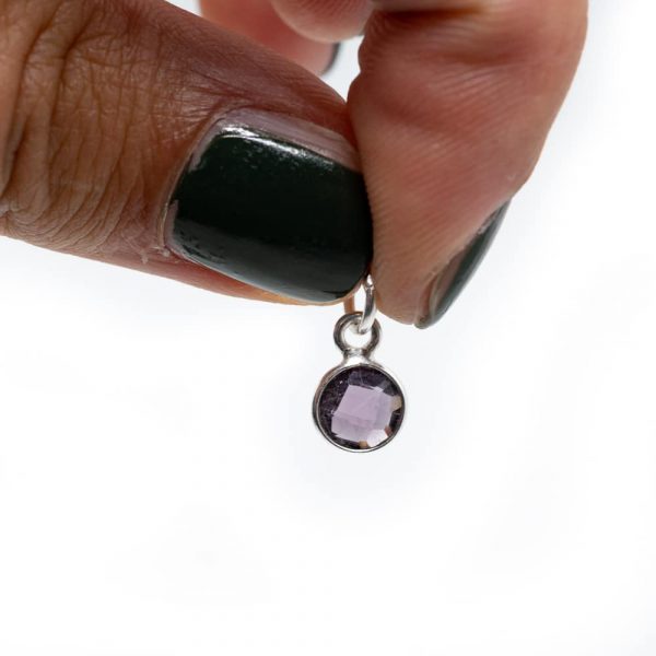 Pandantiv mini ametist 0.6 cm, argint, piatra lunii februarie, birthstone, druzy.ro, cristale 2