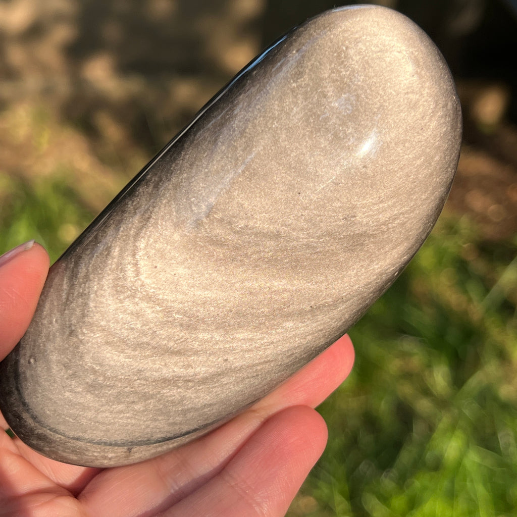 Obsidian argintiu palmstone model 14, pietre semipretioase - druzy.ro 2 
