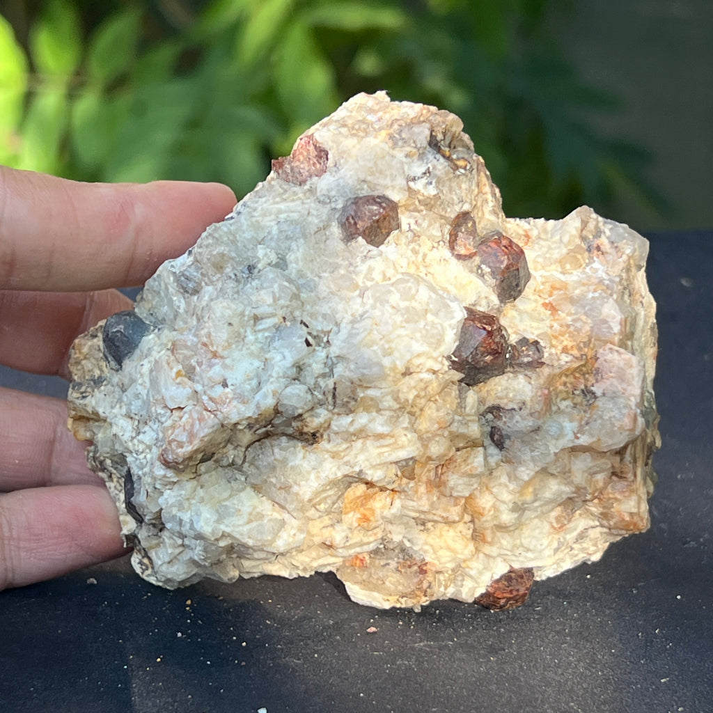 Cluster granat rosu almandin in matrice – specimen brut | Model 3, pietre semipretioase - druzy.ro 2 