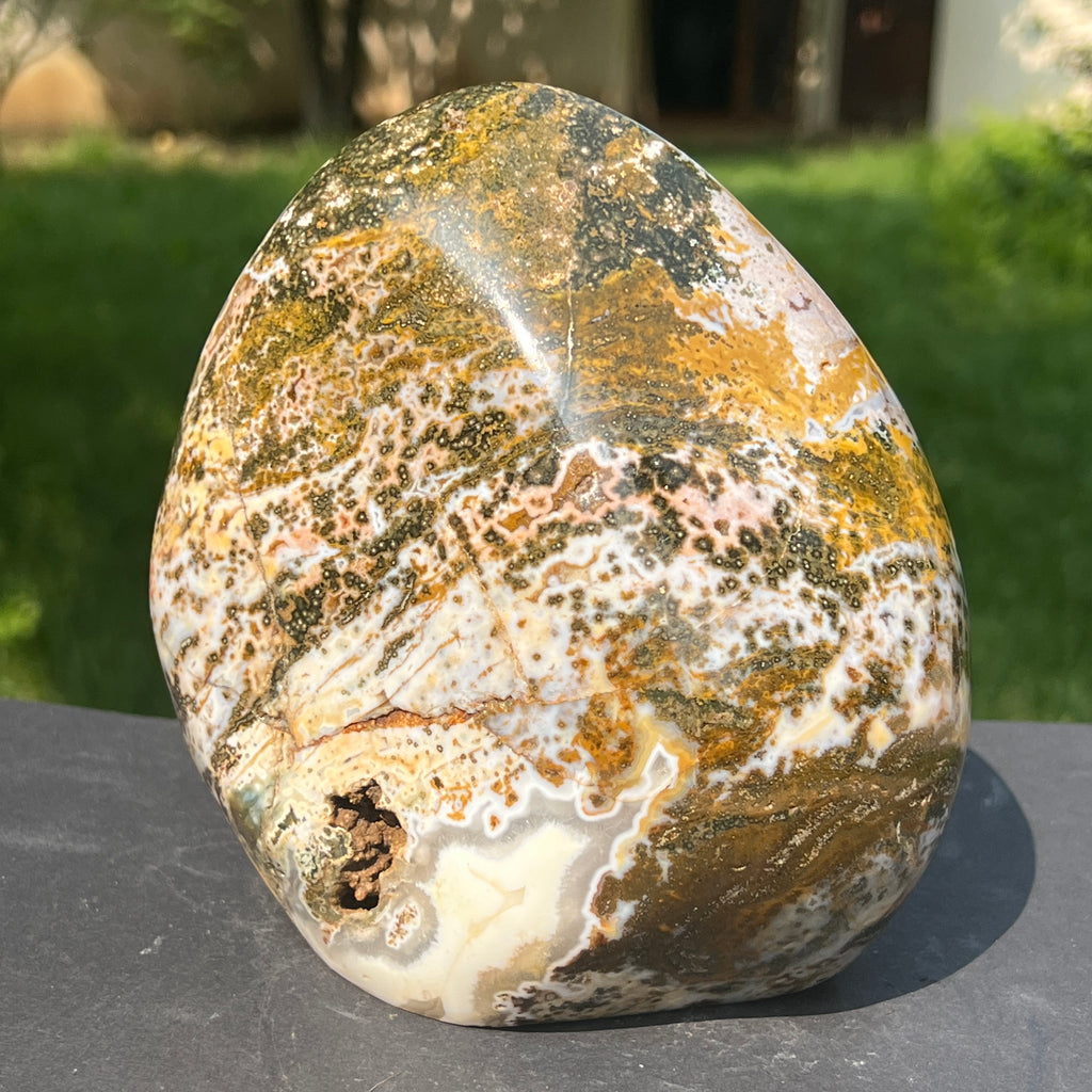 Sculptura jasp ocean forma libera | Model  XL1, pietre semipretioase - druzy.ro 2 