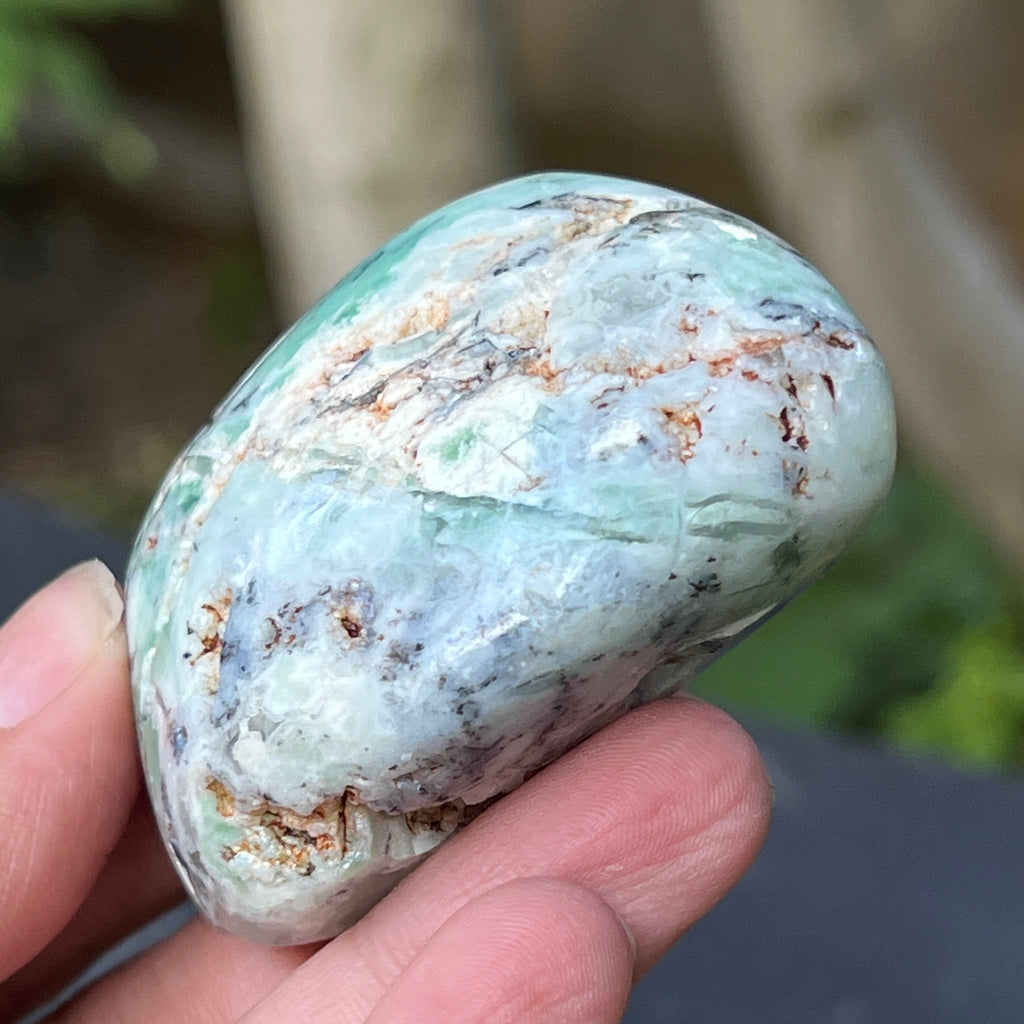 Palmstone calcedonie cu crom albastru-verzuie din Zimbabwe | Model 2, pietre semipretioase - druzy.ro 6 