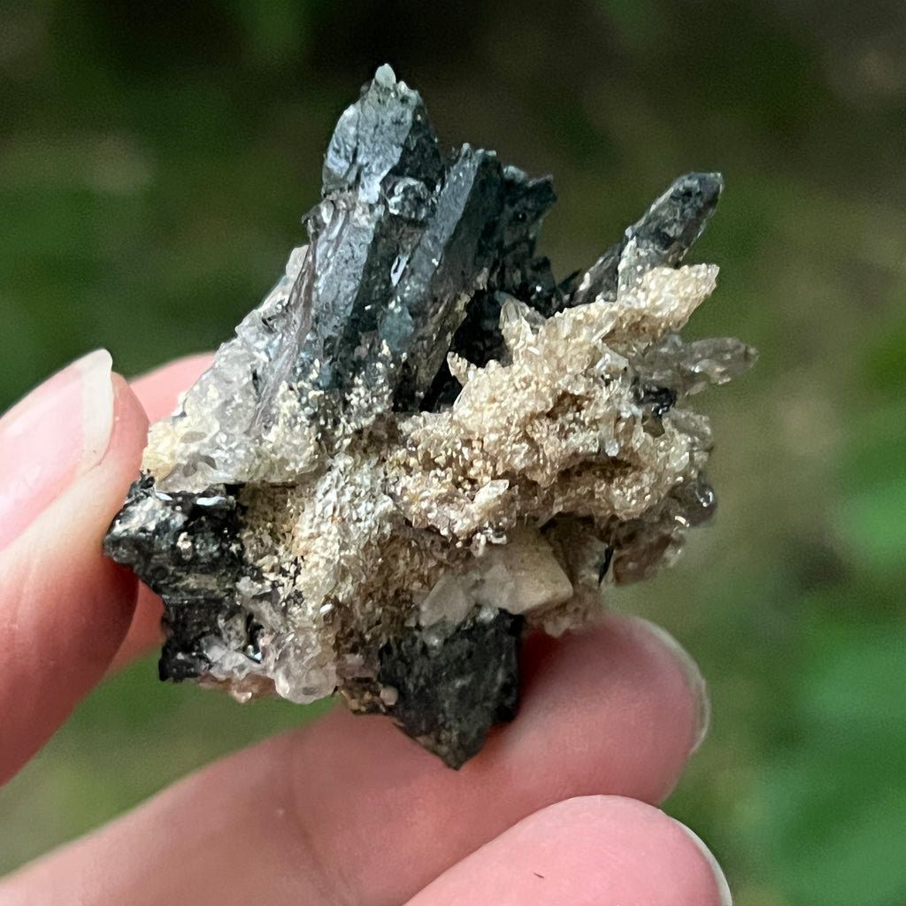 Cluster egirin mini cuart fumuriu/negru Zomba m12, pietre semipretioase - druzy.ro 1 