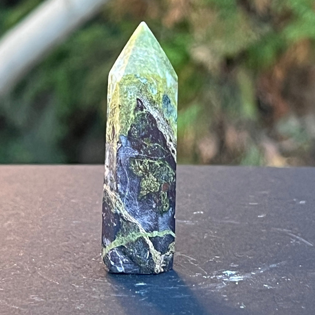 Obelisc mini piatra sangele dragonului (epidot&piedmontit) m2, druzy.ro, cristale 2