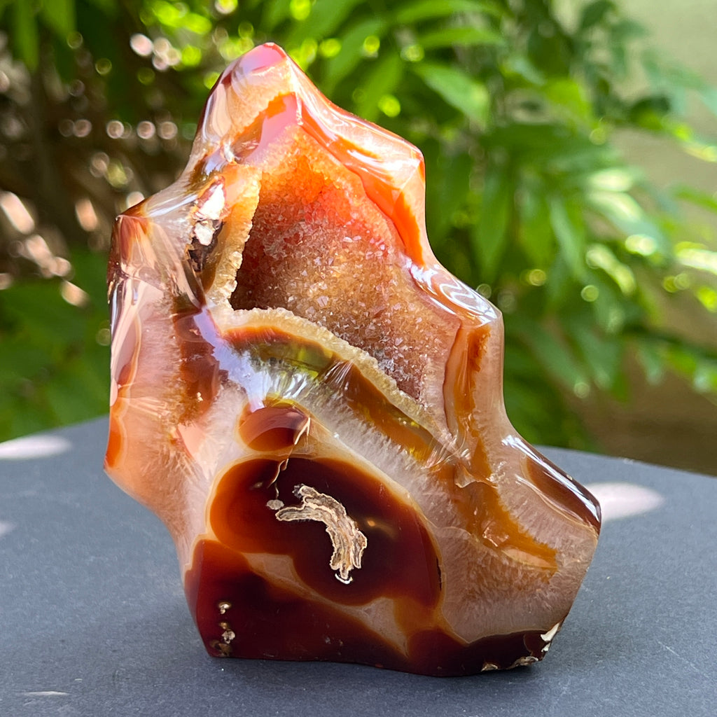 Sculptura forma flacara din agat m2, pietre semipretioase - druzy.ro 1 