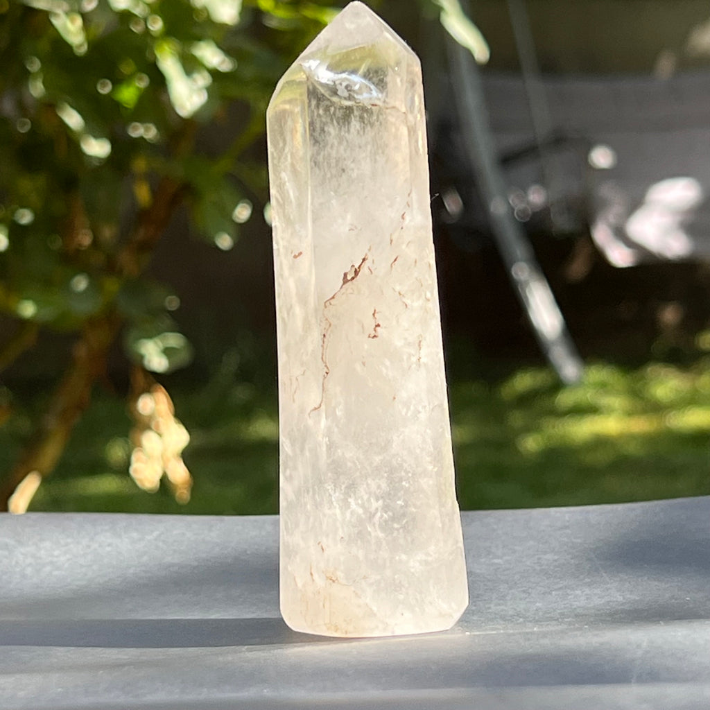 Obelisc/varf/generator cristal de stanca/cuart incolor Africa Af5/ m8, druzy.ro, cristale 1