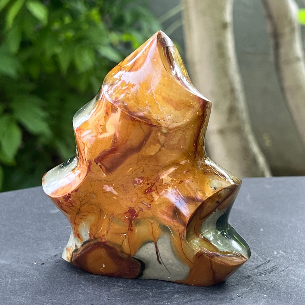 Sculptura jasp policrom forma flacara | Model 4, pietre semipretioase - druzy.ro 3 