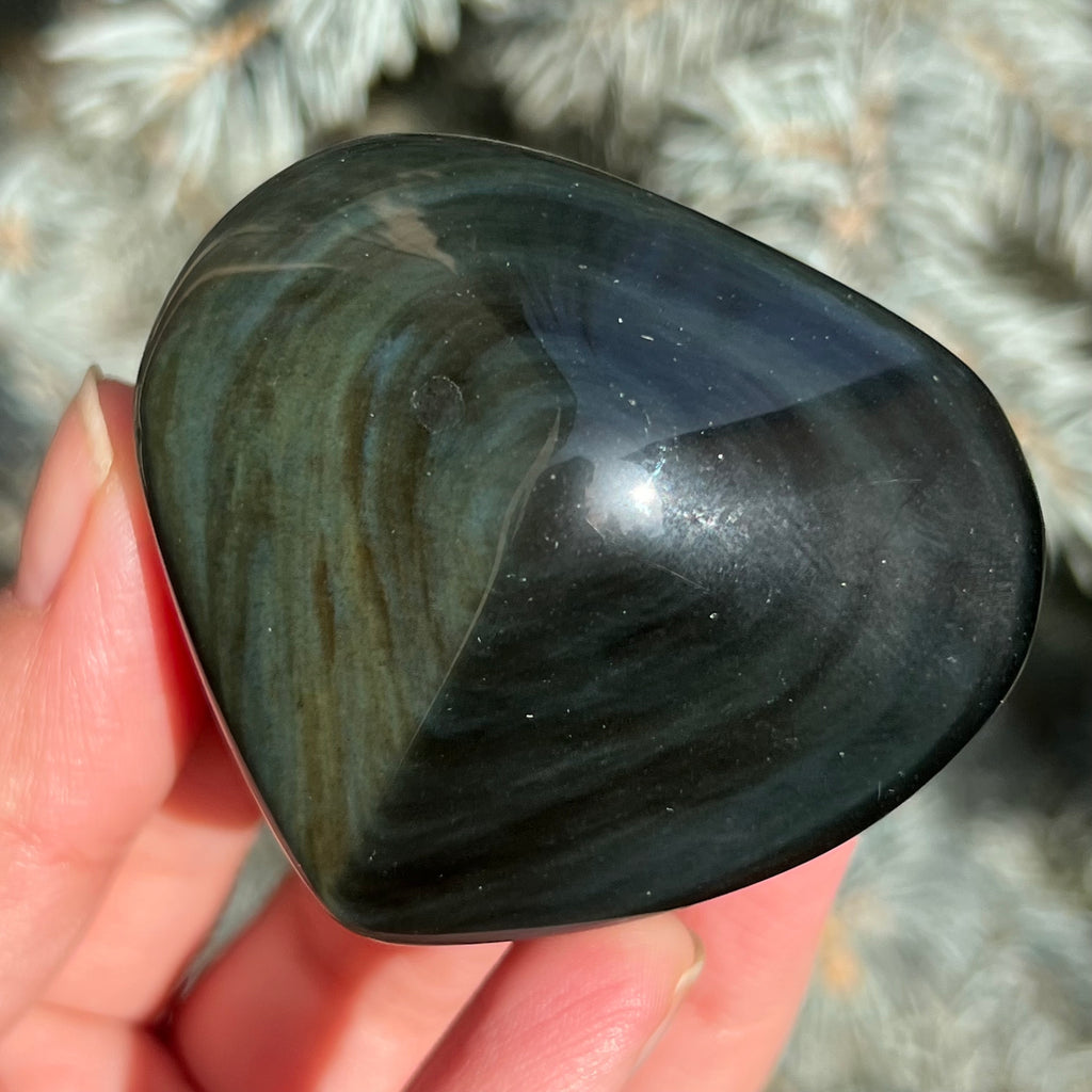 Obsidian curcubeu inima model 3, druzy.ro, cristale 7