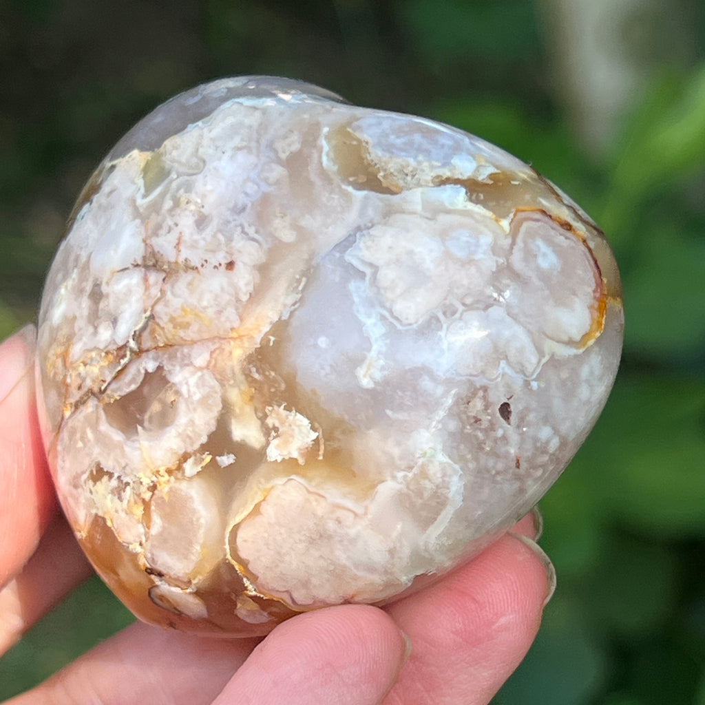 Inima agat coral floare gri m4, pietre semipretioase - druzy.ro 4 