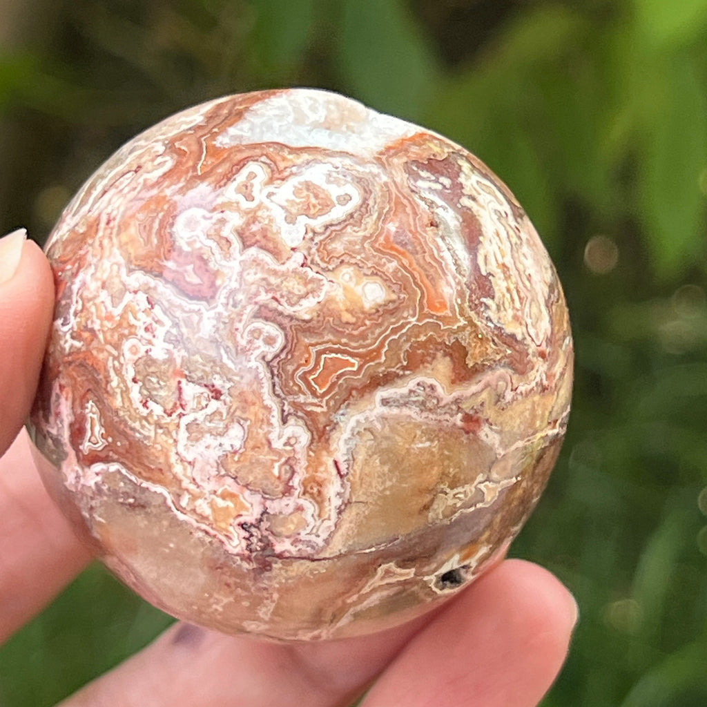 Sfera agat Crazy Lace model 1, pietre semipretioase - druzy.ro 5 