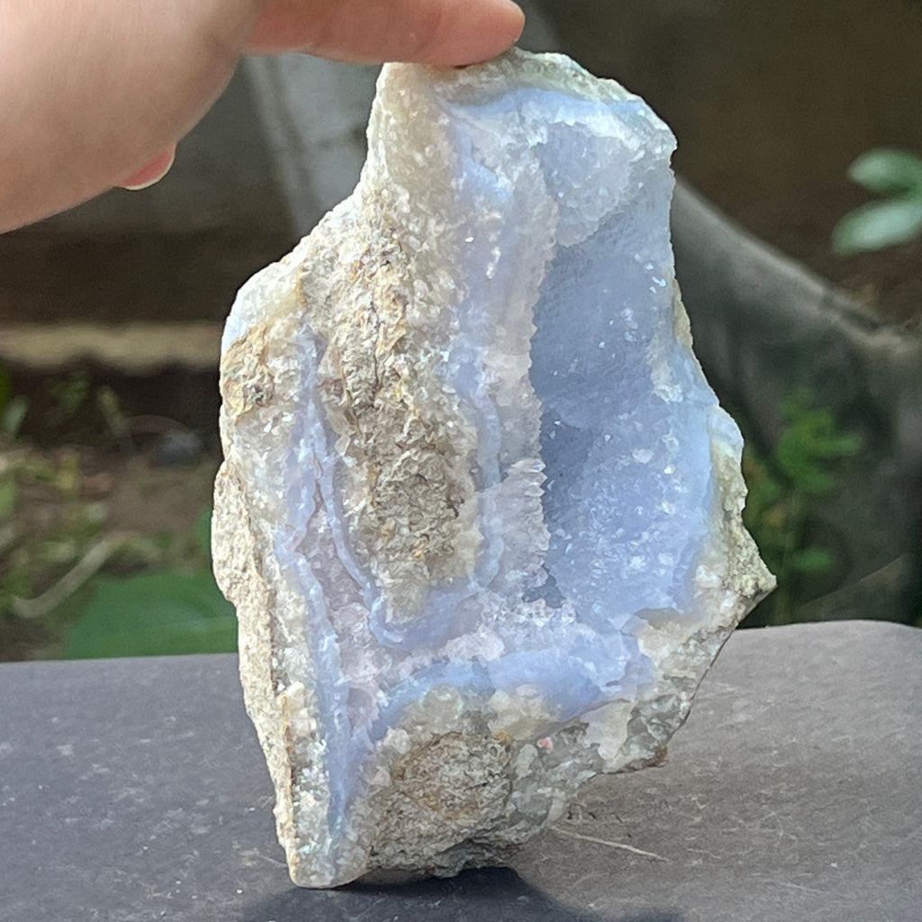 Calcedonie albastra / blue lace/ agat albastru piatra bruta m5, pietre semipretioase - druzy.ro 4 