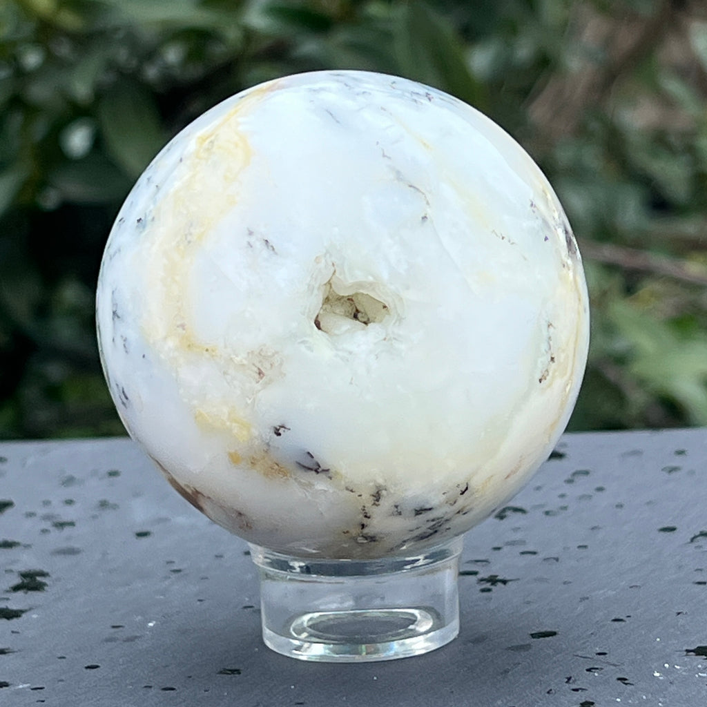 Sfera opal alb dendritic model 2, pietre semipretioase - druzy.ro 4 