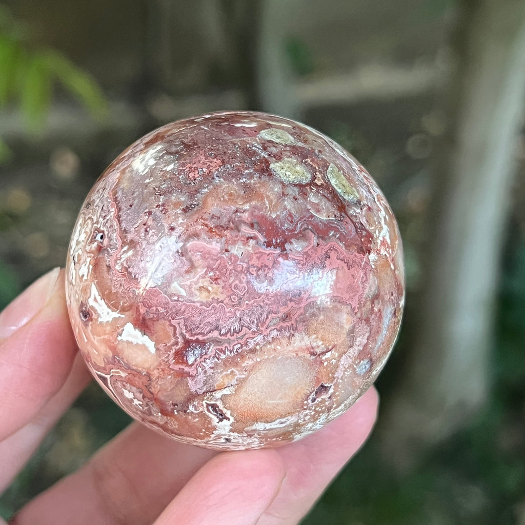 Sfera agat Crazy Lace | Model 9, pietre semipretioase - druzy.ro 8 