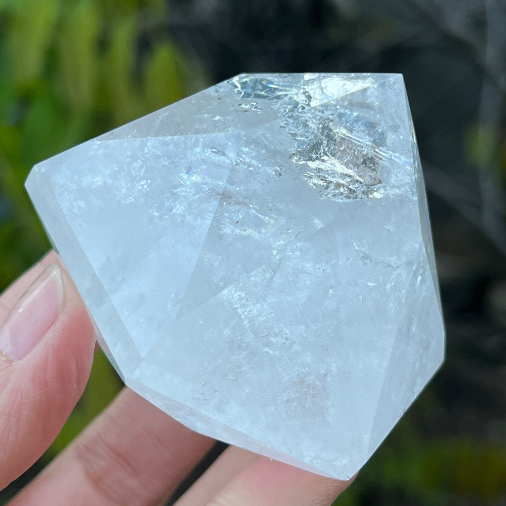 Cuart curcubeu forma diamant caliate extra, cristal de stanca/cuart incolor m6, pietre semipretioase - druzy.ro 10 