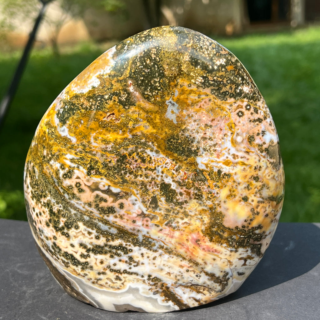 Sculptura jasp ocean forma libera | Model  XL1, pietre semipretioase - druzy.ro 1 