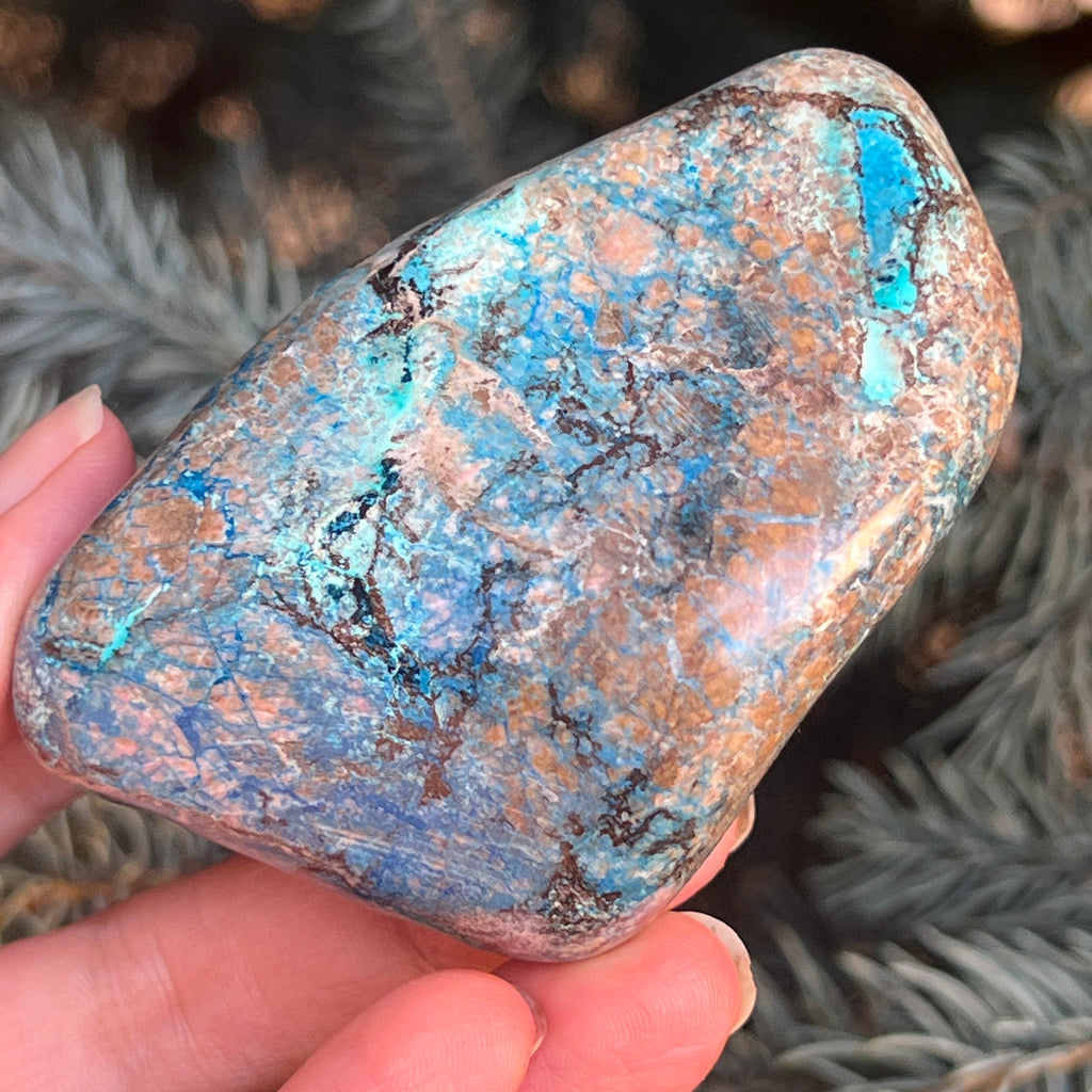 Shattuckite forma libera/palmstone m15, pietre semipretioase - druzy.ro 9 