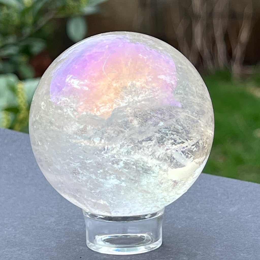 Sfera cuart roz aura model 5, pietre semipretioase - druzy.ro 7 