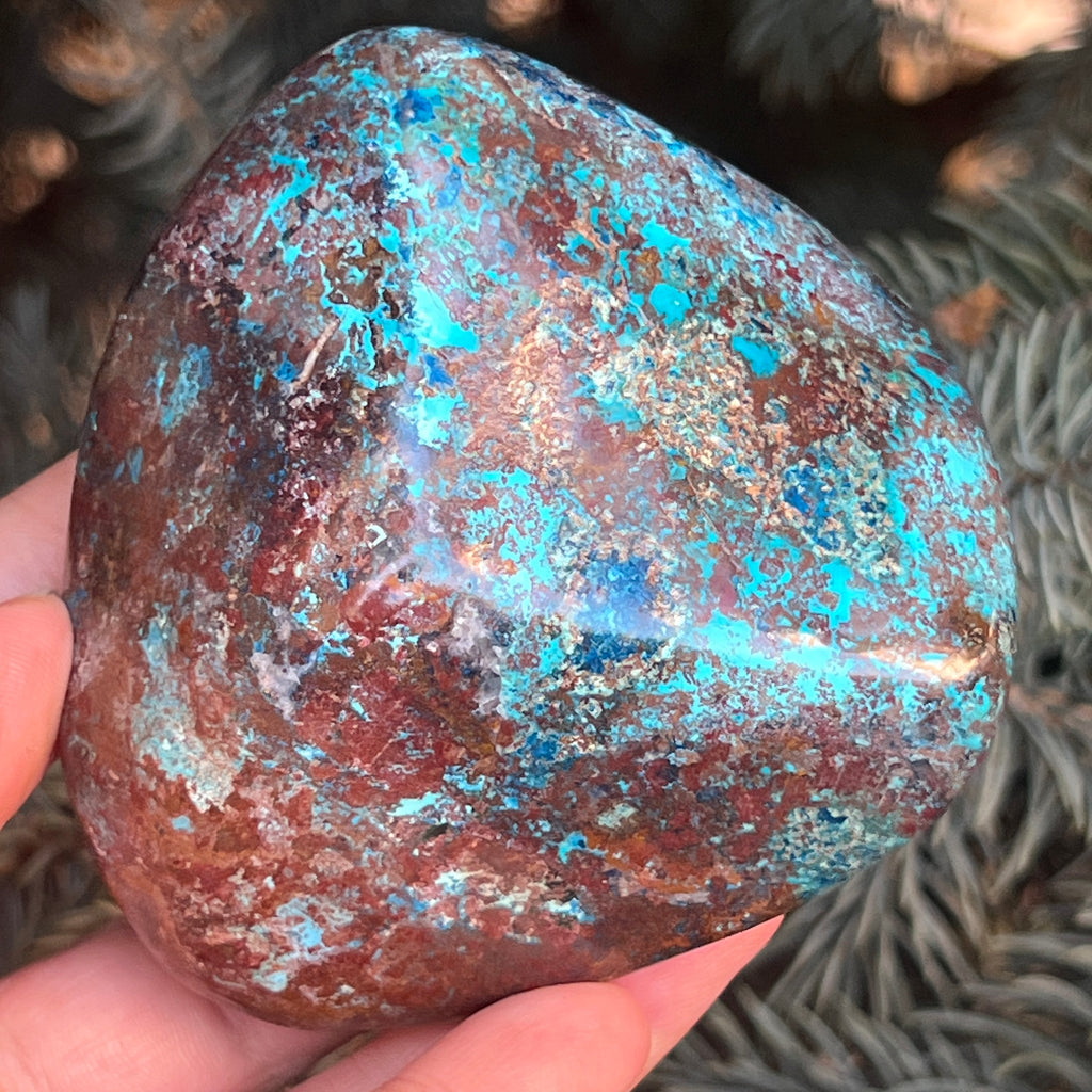 Shattuckite forma libera/palmstone m17, pietre semipretioase - druzy.ro 1 