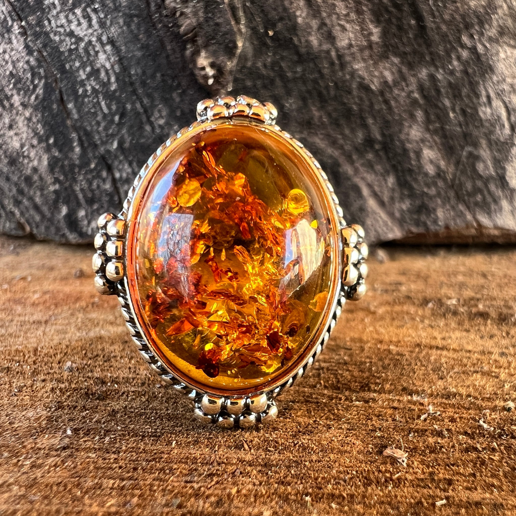 Inel argint cu chihlimbar Amber1 – DRUZY
