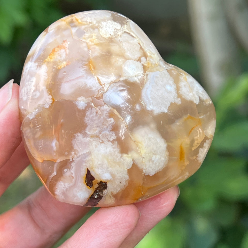 Inima agat coral floare | Model 4, pietre semipretioase - druzy.ro 1 