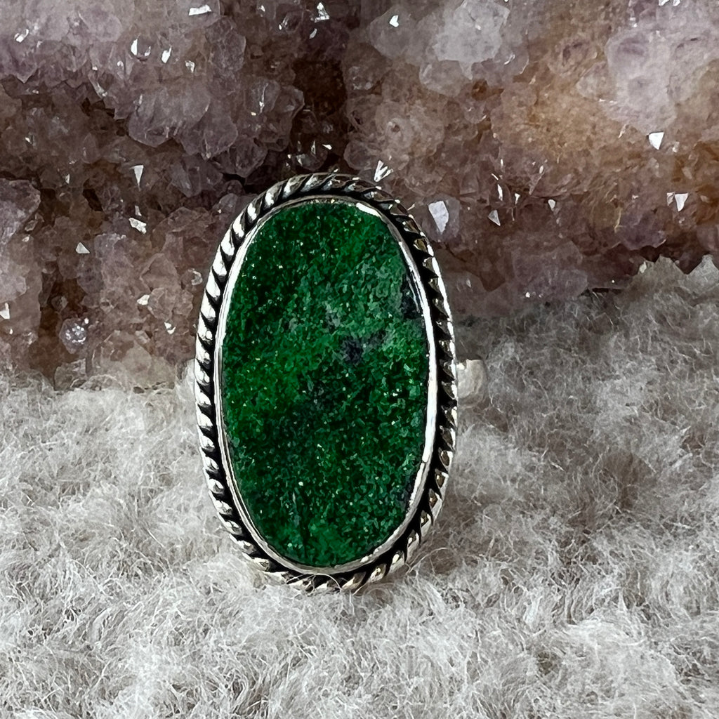 Inel Uvarovit din argint model 4, pietre semipretioase - druzy.ro 2 