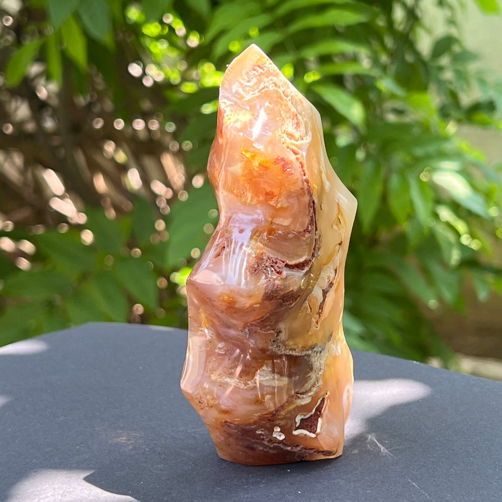Sculptura forma flacara din agat m1, pietre semipretioase - druzy.ro 3 