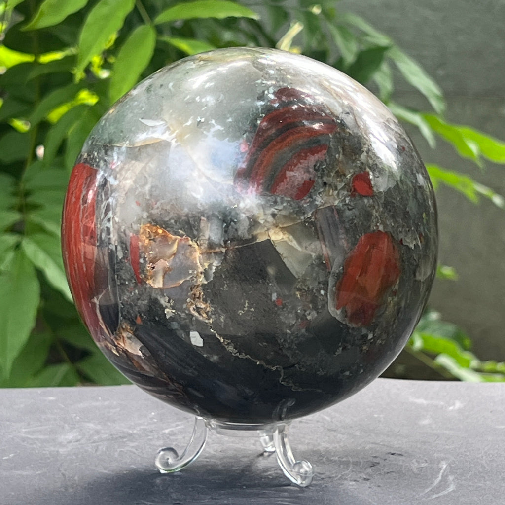 Sfera seftonit piatra sangelui | Model XL2, pietre semipretioase - druzy.ro 2 